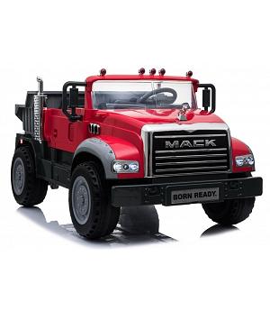 Camión eléctrico infantil Mack 12v, 2x45w, Mando RC, Ruedas Goma EVA, Color Rojo - LE5340